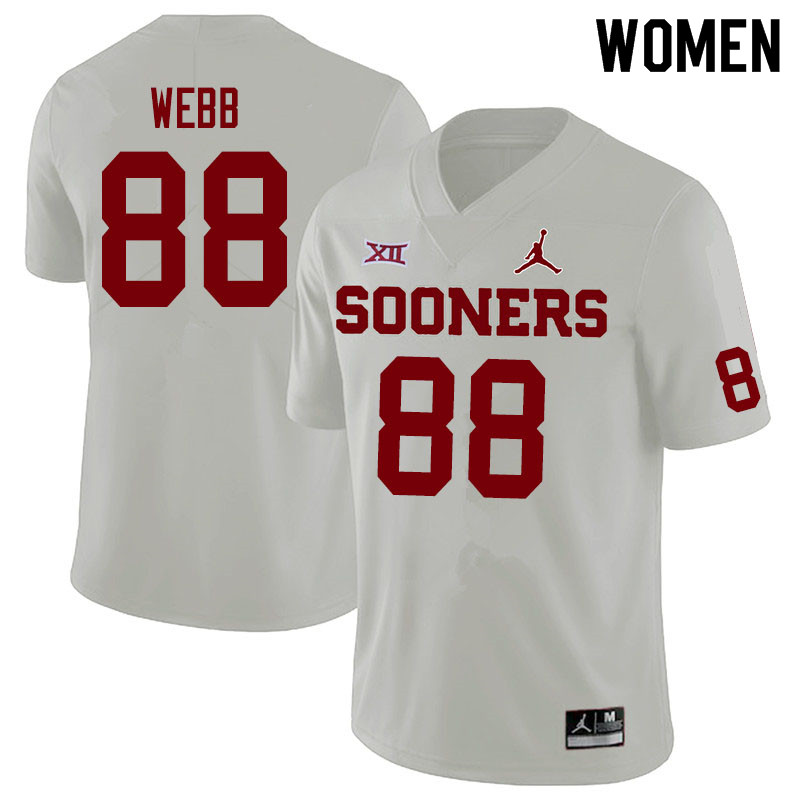 Jordan Brand Women #88 Jackson Webb Oklahoma Sooners College Football Jerseys Sale-White - Click Image to Close